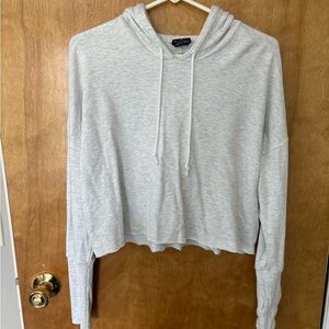 Nike Heather Light Gray Cropped Hoodie